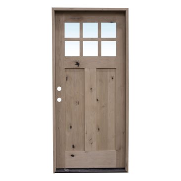 Discontinued Door Exterior Knotty Alder 6Lite Craftsman 36 inch x 80 inch Right Hand